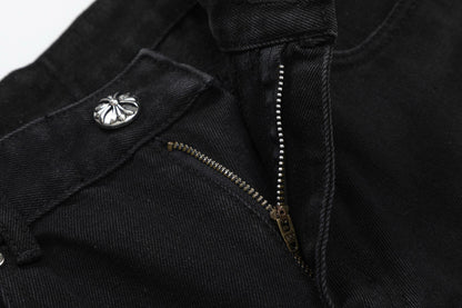 CHROME HEARTS YELLOW CROSS PATCH JEANS BLACK - netstar®