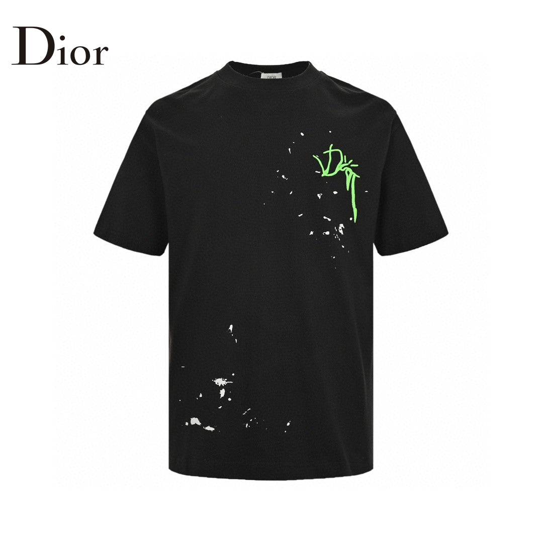 Dior Artistic Splatter T-Shirt (Black) - netstar