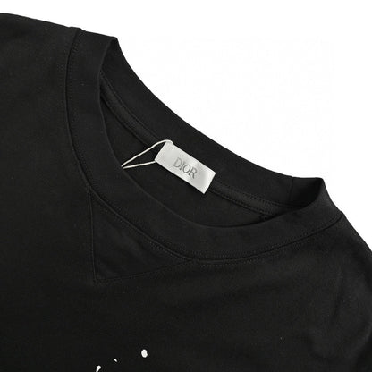 Dior Artistic Splatter T-Shirt (Black) - netstar