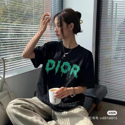 Dior Dripping Logo T-Shirt (Black) - netstar