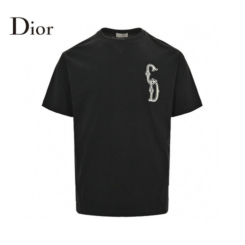 Dior Embroidered CD Logo T-Shirt (Black) - netstar