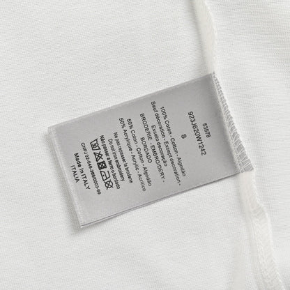 Dior Embroidered CD Logo T-Shirt (White) - netstar