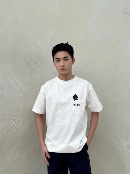 Dior Embroidered Lizard T-Shirt - White - netstar