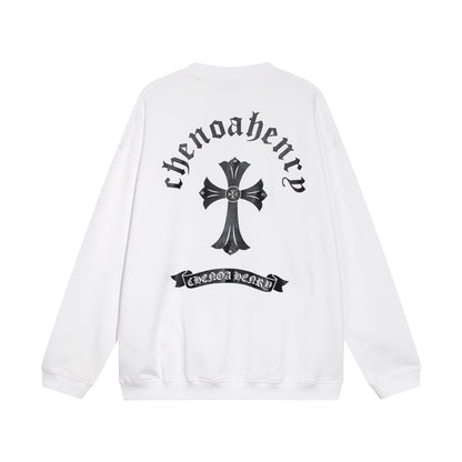 CHROME HEARTS BLACK CROSS SWEATSHIRT WHITE - netstar®